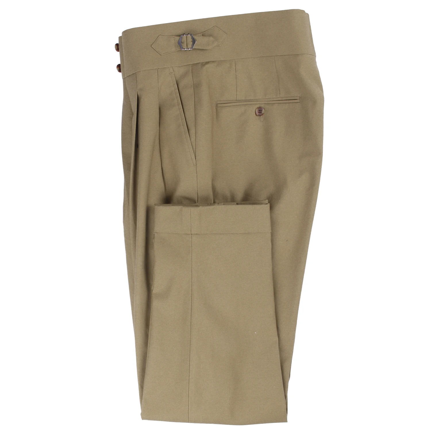 Luxury Fashion Italian Style Custom Made Chinos Tailored Trousers Stretchy Chino Man High Waist Neapolitan Trousers Extended Tab