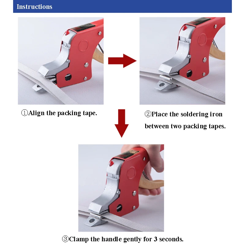 One Set Electric Welding Strapping Heating Tool Manual Seal Strapper Banding Handy Straps Tightener Tensioner Machine 220V