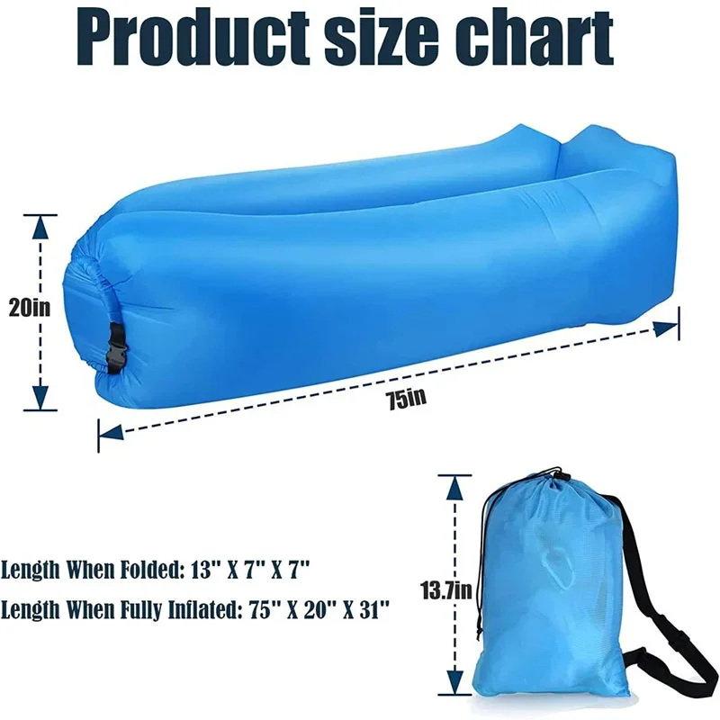 Inflatable Sofa Bed Quick Inflation Foldable Inflatable Lounger for Lazy Outdoor Relaxation Air Sofa Layers Couch Furniture Single Sofas Home Relax