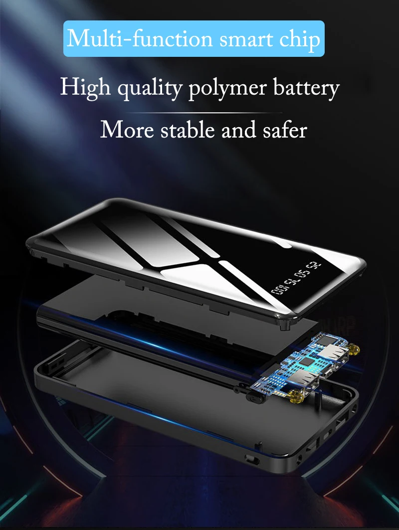 wireless power bank Power Bank 30000mAh Portable Charging Poverbank Mobile Phone External Battery Fast Charger Powerbank For IPhone 13 Xiaomi powerbank 30000