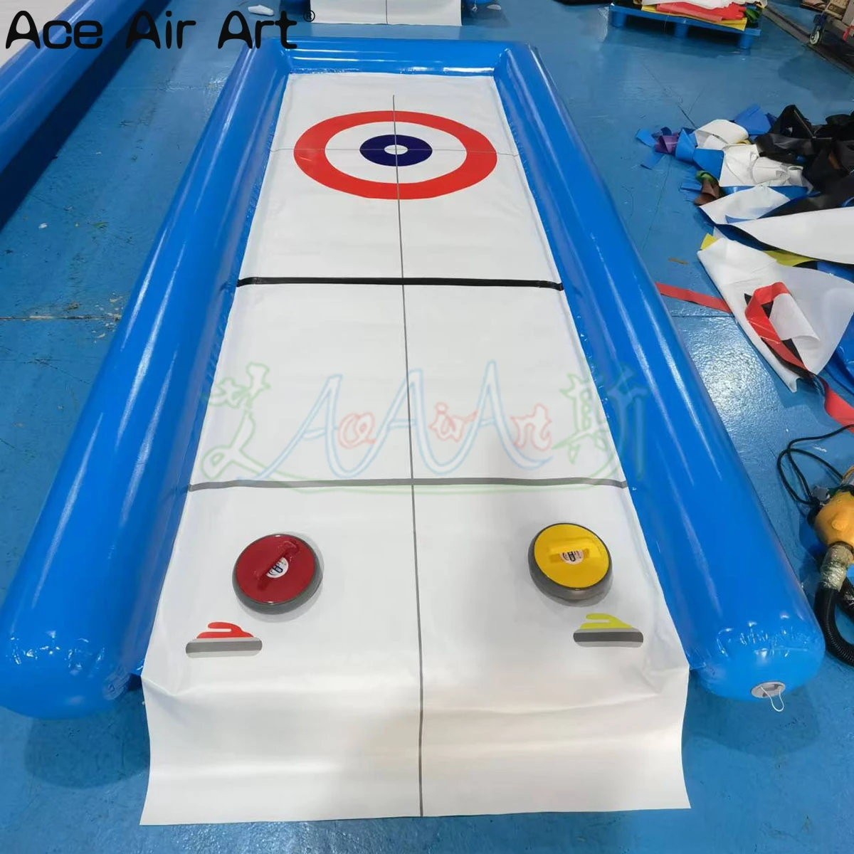 Inflatable Curling Track Outdoor Air Interactive Game Curling Court with Curlings for Sports or Fun 6