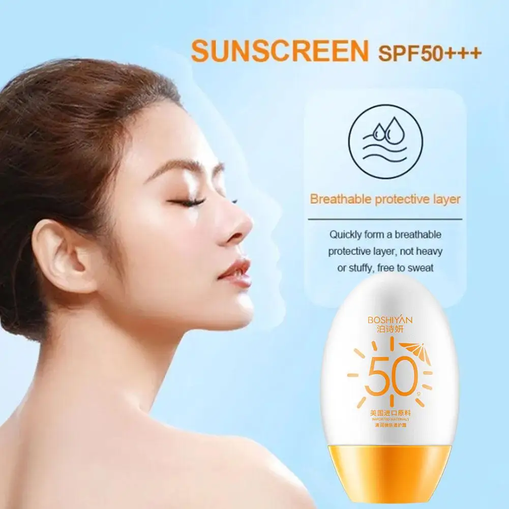 50g Refreshing Sunscreen Cream UV Protection Moisturizing Resistant Sunblock Hydrating Body SPF50 Cream Water W8F5