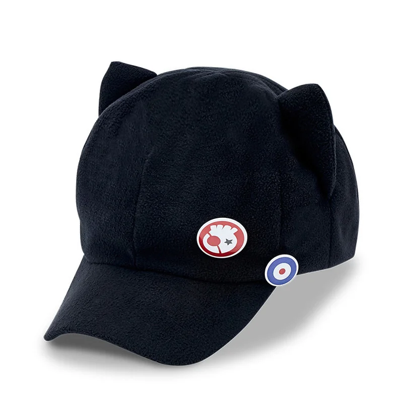 Cosplay Hats Anime EVA Shikinami Asuka Rangure Asuka Risoli Cat Ear Polar Fleece Hat Cosplay Cap and Badge Cute Cosplay Accessories
