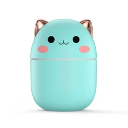 Cute Kawaii Aroma Diffuser & Night Light - 250ml Air Humidifier for Home, Bedroom, Car & Plants (Blue)