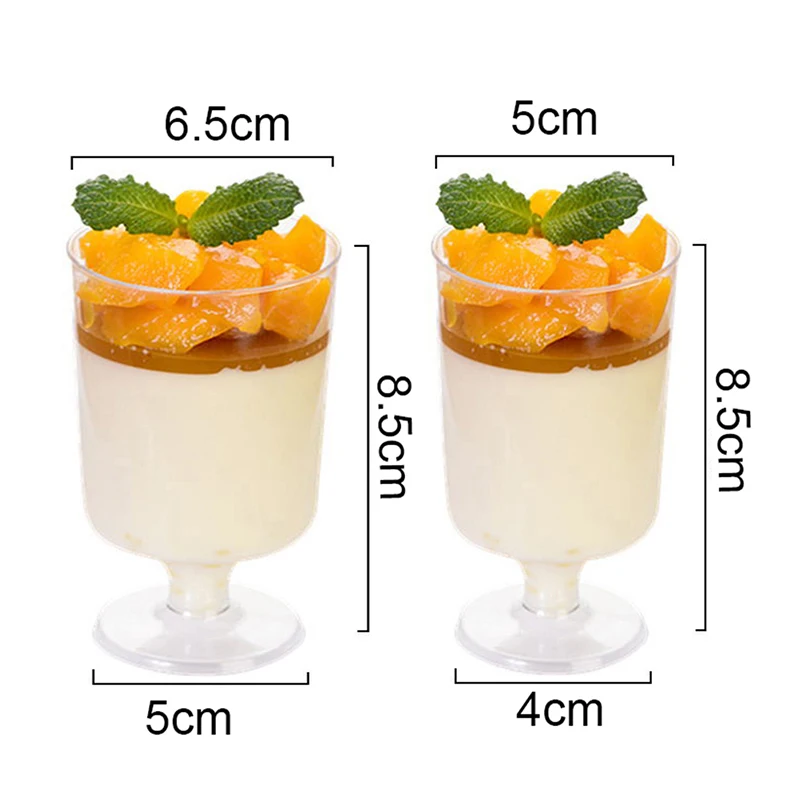 10pcs Mini Disposable Cups Pudding Jelly Mousse Ice Cream Cup For Home Dessert Shop Food Container Transparent Plastic Cups