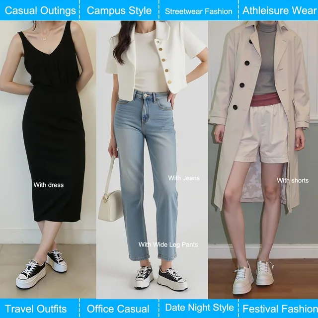 Fujin 9cm High Quality Microfiber Leather White Platform Sneakers for Women Wedge Heel Sneakers Shoes Comfy Casual Shoes Female 2