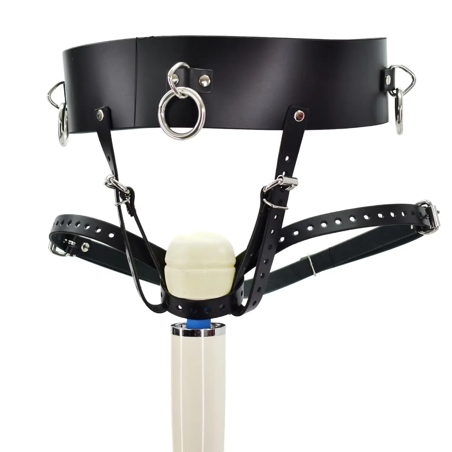 Leather Strap on Bdsm Bondage AV Vibrator Magic Wand Holder Belt Attachment Accessory fits_voghion.com