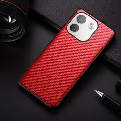 Carbon Fibre Shockproof Slim Non - Slip Full Body Protective Phone Case for Redmi Note 17 4G (Red)