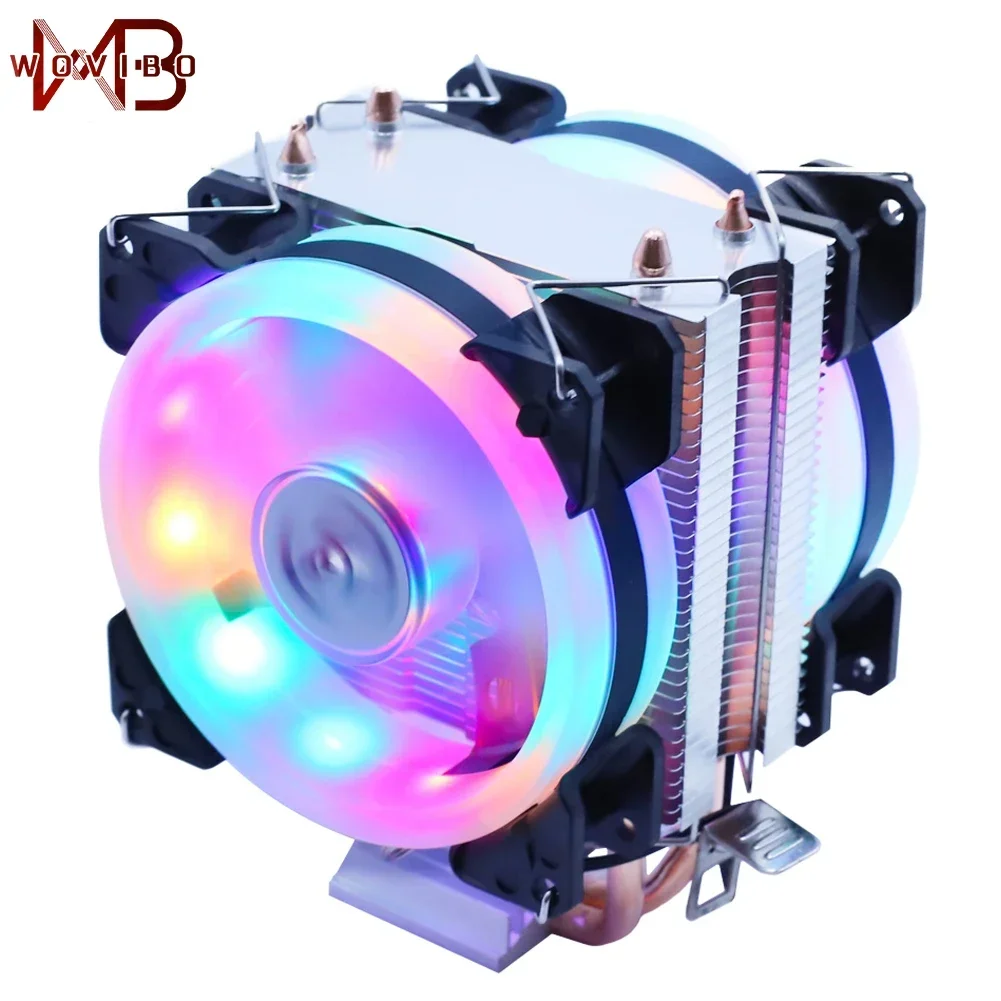 Wovibo-ventilador de Refrigeração da Cpu Ventilador Silencioso para Intel 775 1150 1151 1155 1200 1700 2011 X79 X99 Am3 Am4 Radiador 3pin 4pin