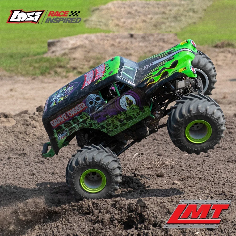 LOSI LMT Grave Digger Son-uva Digger 4X4 Solid Axle Monster Truck RTR 1/8 RC Electric Remote Control Model Car Aldult Kids Toys 4