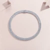 Wong Rain Luxury 100% 925 Sterling Silver VVS1 3EX D Color Real Moissanite Diamonds Gems 4MM Tennis Chain Necklace Jewelry GRA 4