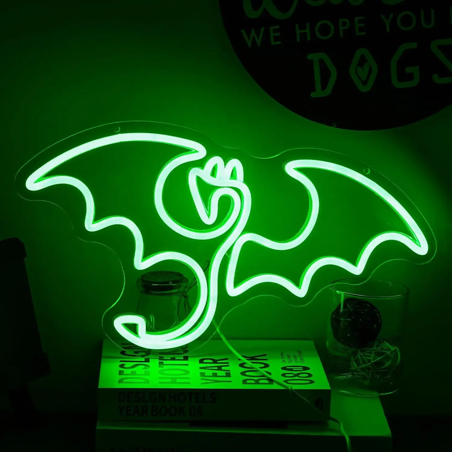 Dragon Neon Sign Game Neon Light Sign Green Cartoon Game Night Light Dimmable USB for Game Room Bedroom Man Cave Decor