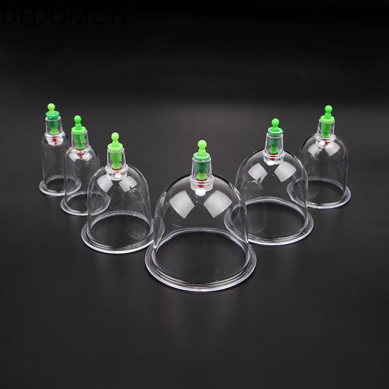 Chinese Medical Vacuum Cans Cupping Cup 6 Cups Therapy Anti-cellulite Massage