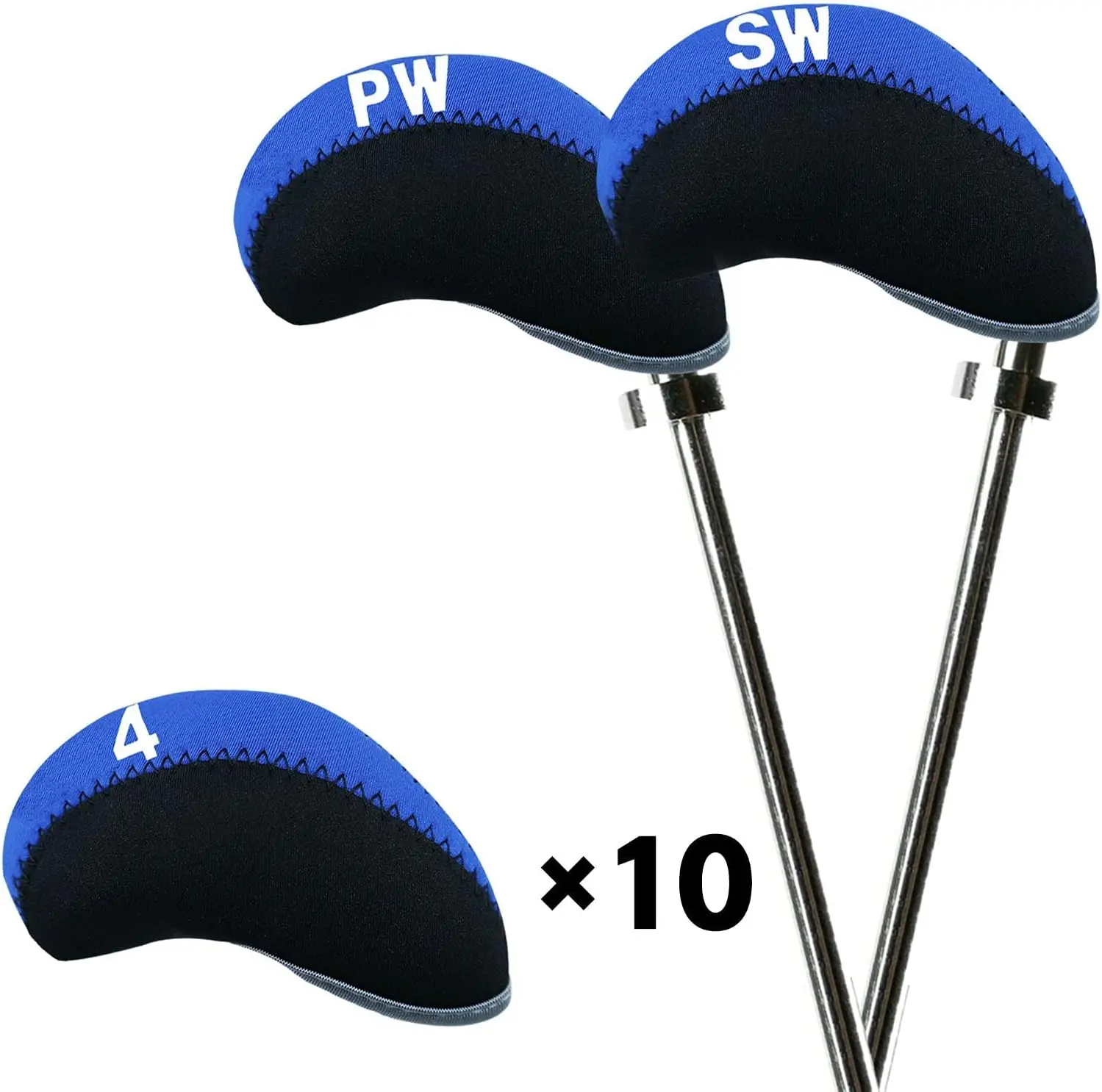 10pcs Set Golf Club Head Covers Iron Putter Headcover Protector Lightweight Durable Portable