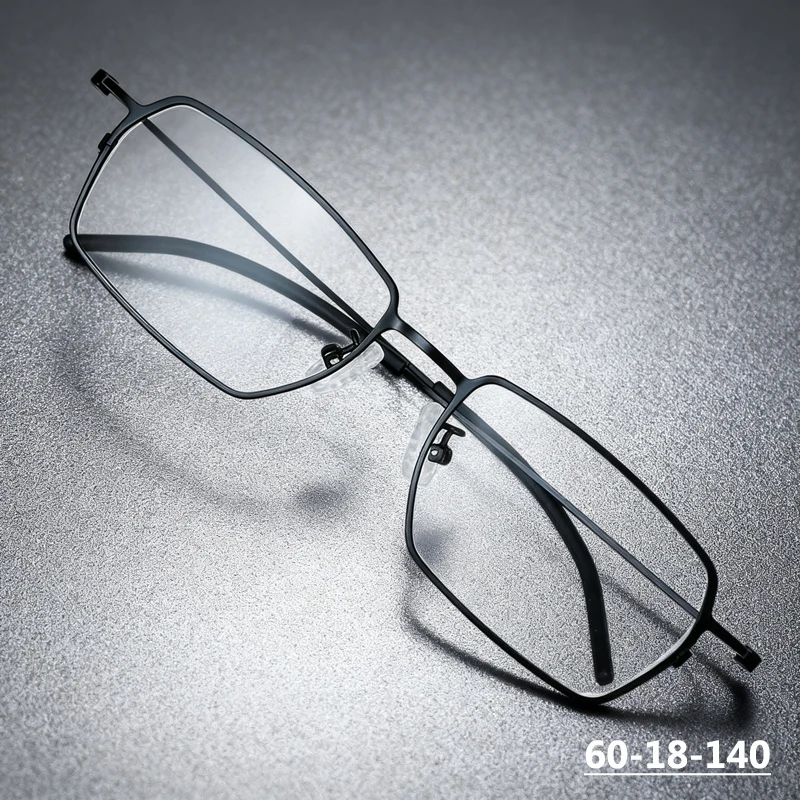 152MM Men Oversized Square Pure Titanium Glasses Frame Women Ultra-light Big Face Eyeglasses Spectacles Handmade Large Eyewear