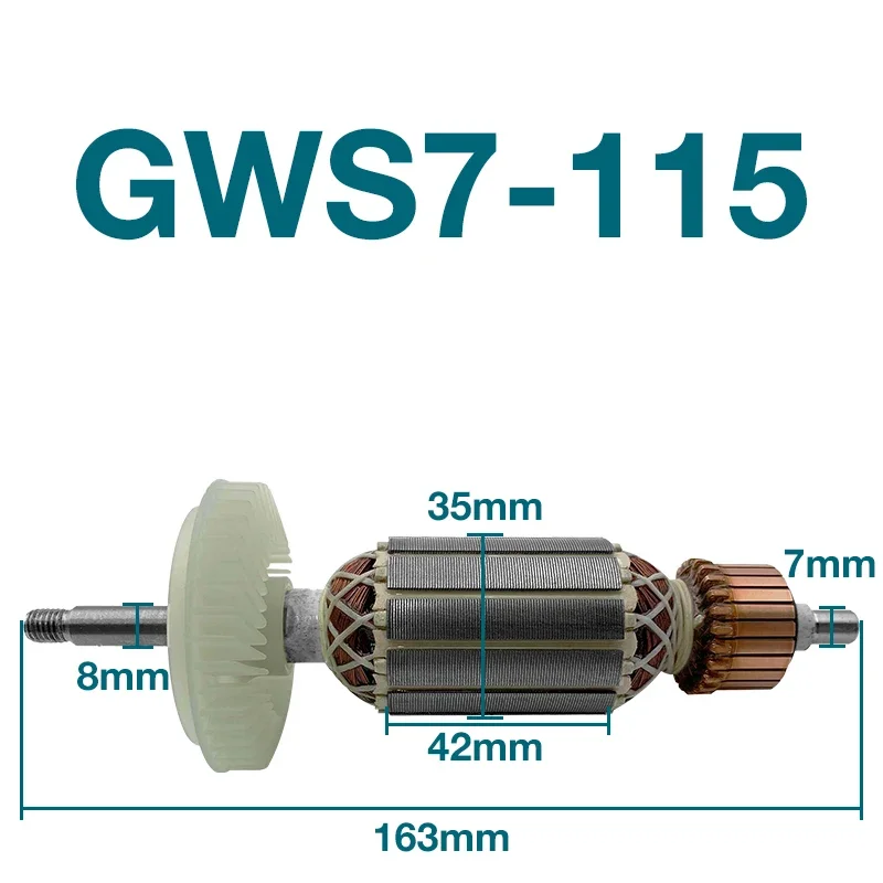 AC220-240V Armature for Bosch GWS7-115 Angle Grinder Armature Rotor Anchor Replacement Power Tools Accessories