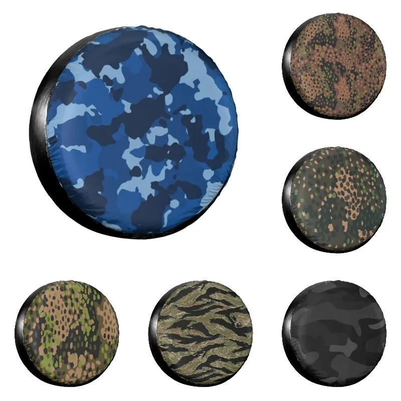 Camouflage Army Air Force Blue Spare Tire Cover Dustproof Military Camo Wheel  Covers For Suzuki Mitsubish 14
