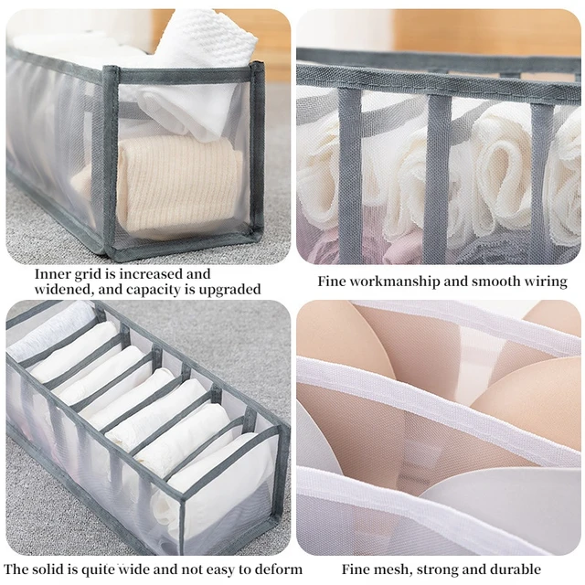 Fehérnemű Melltartó Szervező Tárolódoboz És Zokni Válogató Doboz Szekrény Ruházati Fiókok Elválasztó Dobozok - Image 4