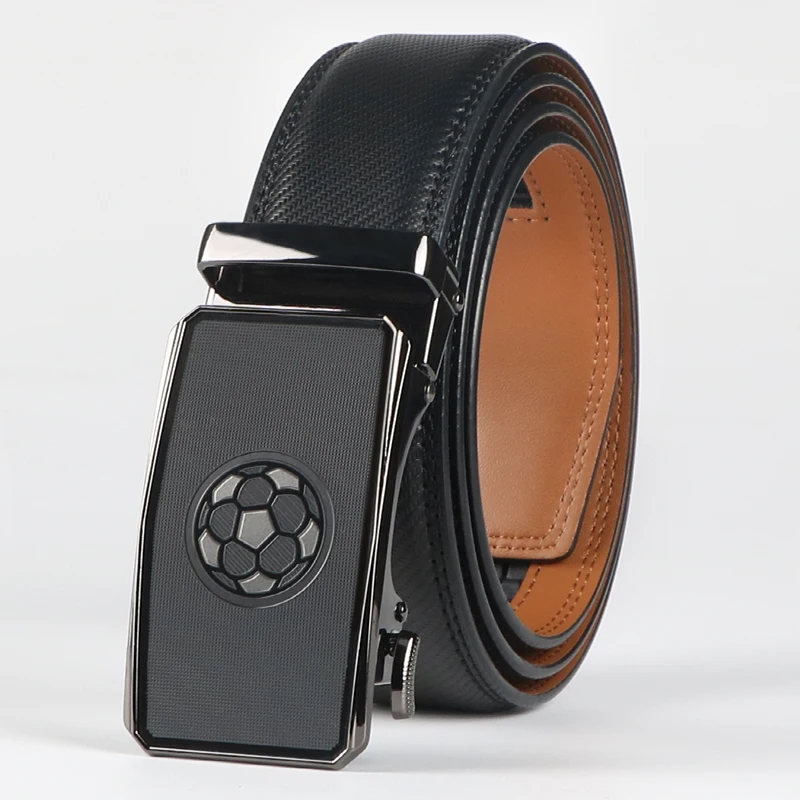 Cinture Da Uomo Cintura Con Fibbia Automatica In Lega Di Moda Business Cinture Da Uomo Casual In Vera Pelle Fascia In Va Di Alta Qualà Di Lusso 3.5cm - Foto 4