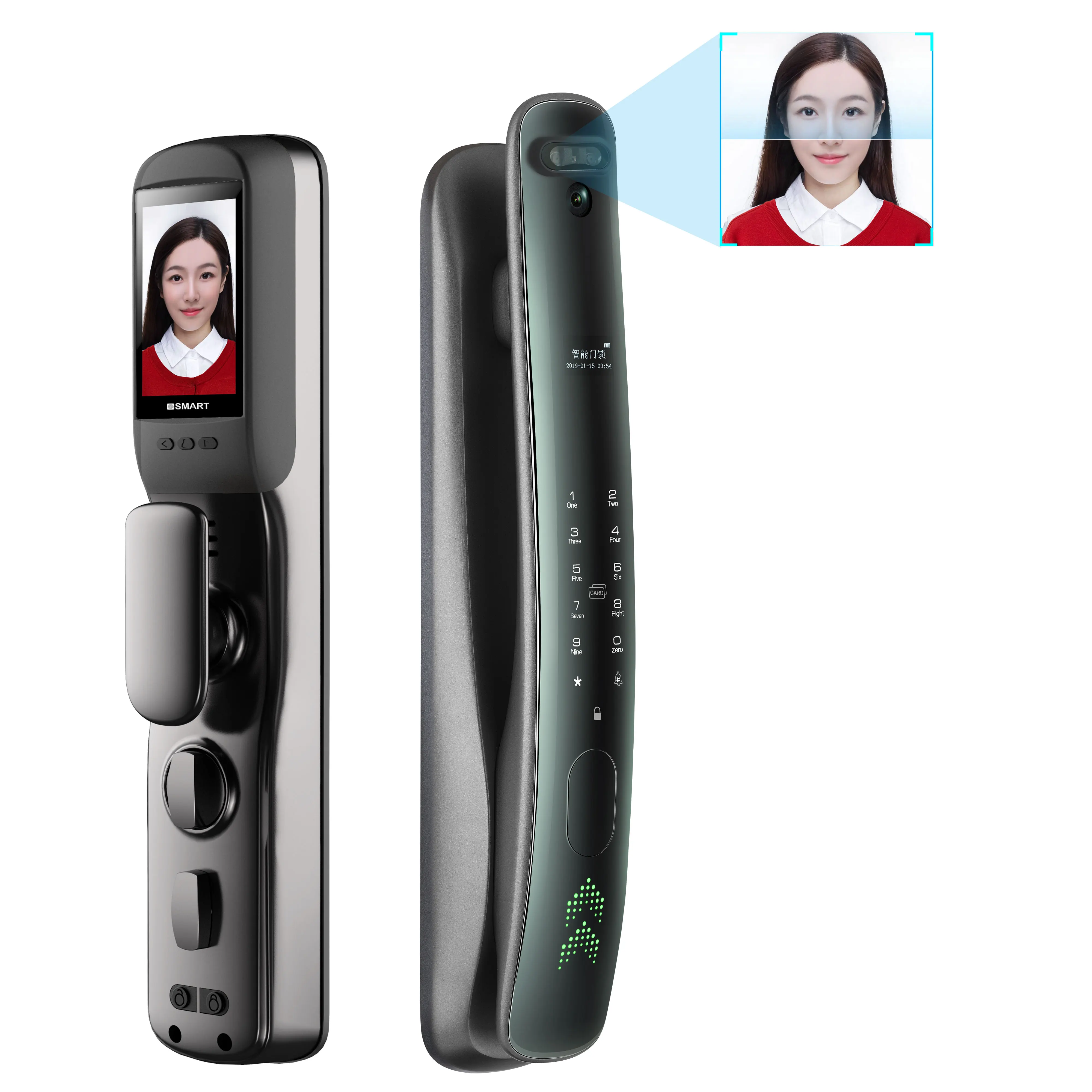 

3D Infrared Face Recognition Smart Door Lock Fingerprint Password IC Card Home Electronic Wifi Smart Locks With