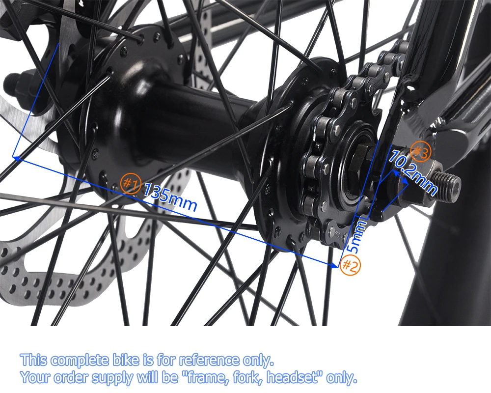 Funsea 29er Stunt Wheelie Bike 1020 Acero con auriculares gratis Espaciador de horquilla Desmontaje completo Bomma Negro brillante