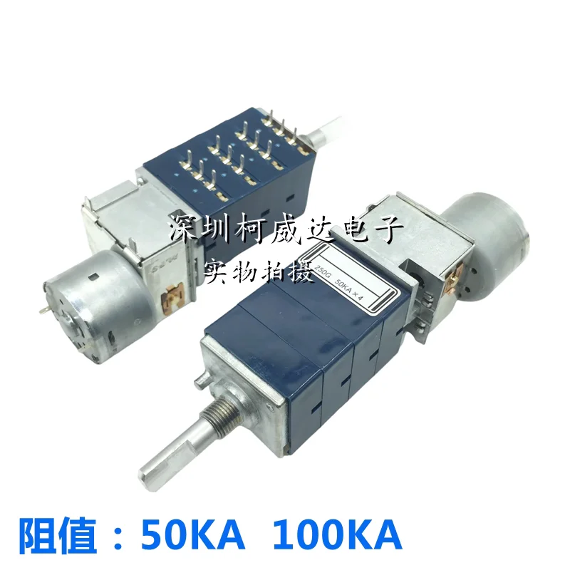 1pc ALPS RK27 50/100KAx4 Rotary Potentiometer Motor HiFi Stereo Audio Amplifier 12Pin Half Shaft Without Detent Quad-unit rotary potentiometer adjustable resistor
