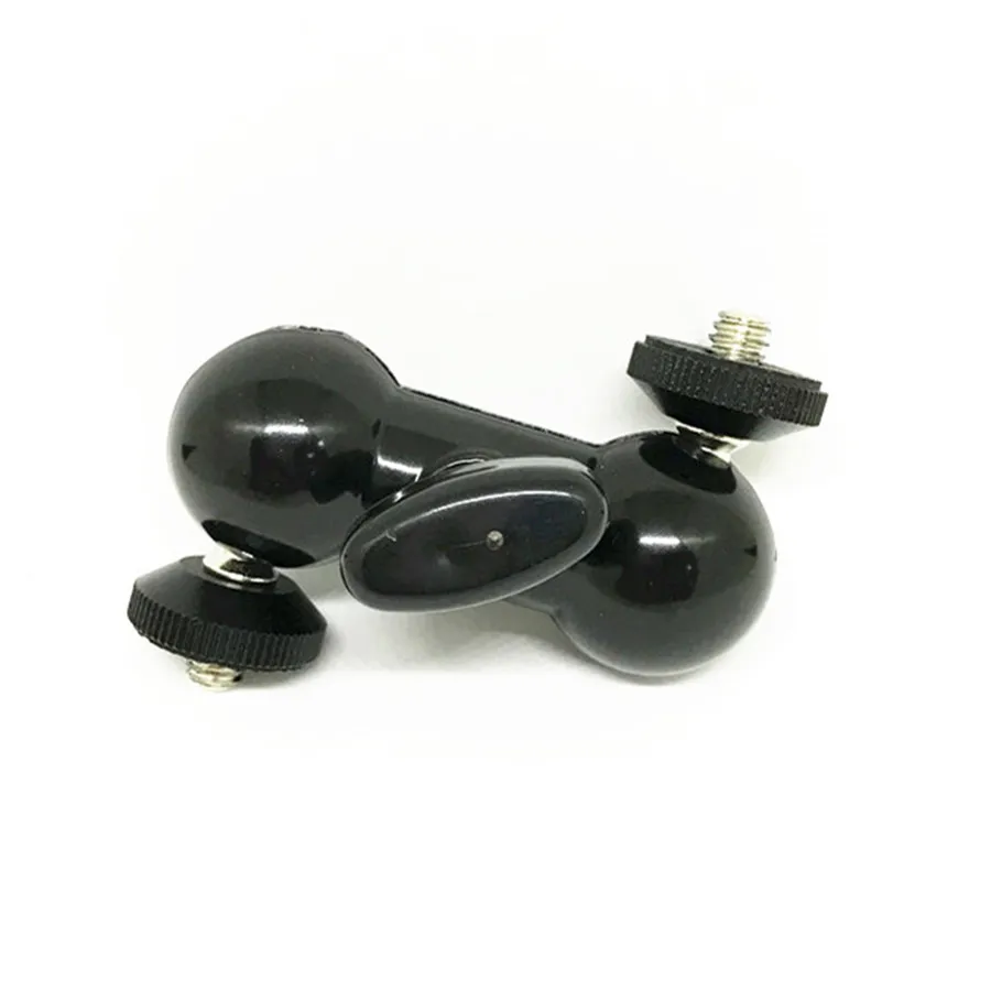 1/4" Mount to Hot Shoe Adapter Double Ball Head Bracket Magic Arm Mini Ballhead for Monitor LED Video Light