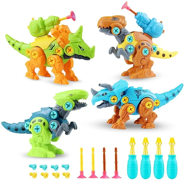 Children's Dinosaur Construction Boy Toy Set Educational Designer Model Screwdriver Disassembly Assembly Puzzle Toys for Kid A+ 1