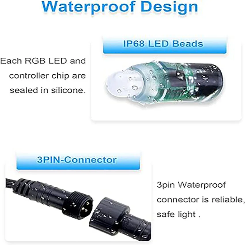WS2811LED pixel light 12mm RGB advertising light addressable bullet head string programmable module waterproof IP68