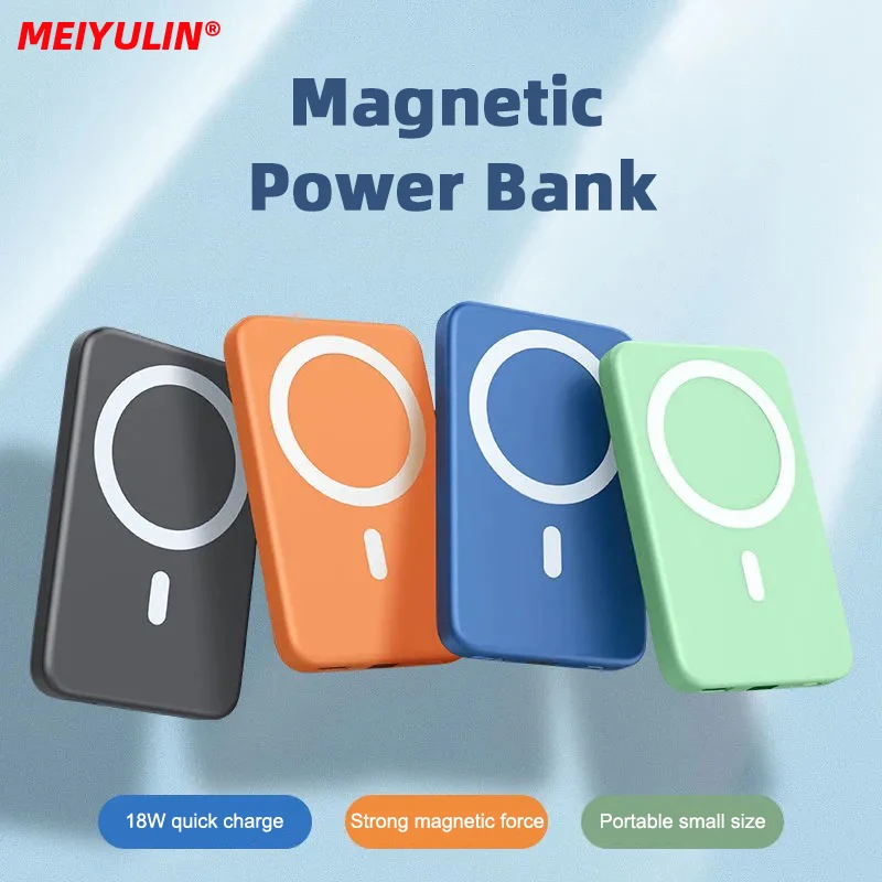  - 10000mAh Power Bank Magnetic Wireless PD 20W Fast Charging Portable Mini External Auxiliary Battery for iPhone14 Xiaomi Samsung
