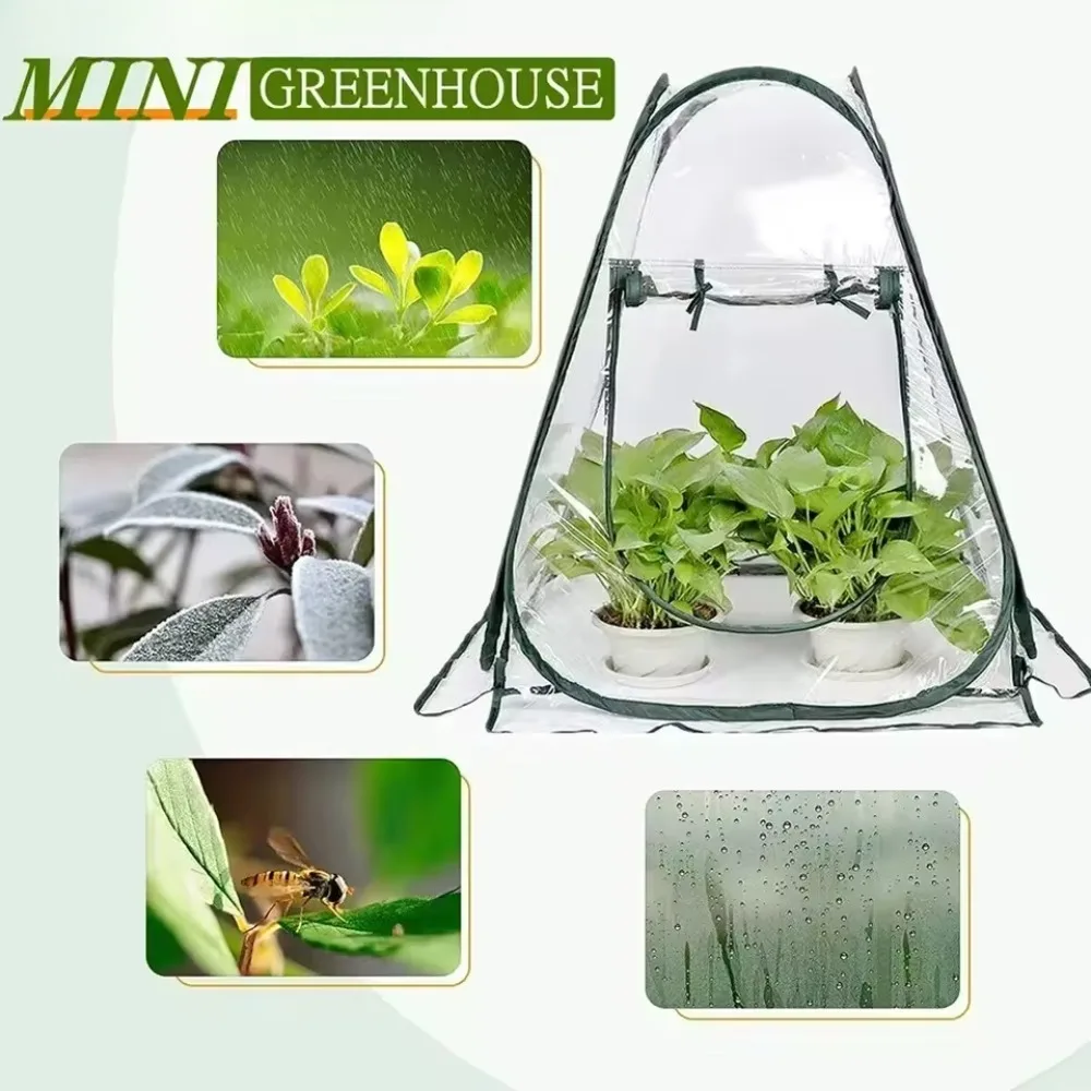 Plants Greenhouse Tent Transparent Folding Horticultural Greenhouse Warm Room Mini Sunroom Garden Nursery Plant Protective Cover