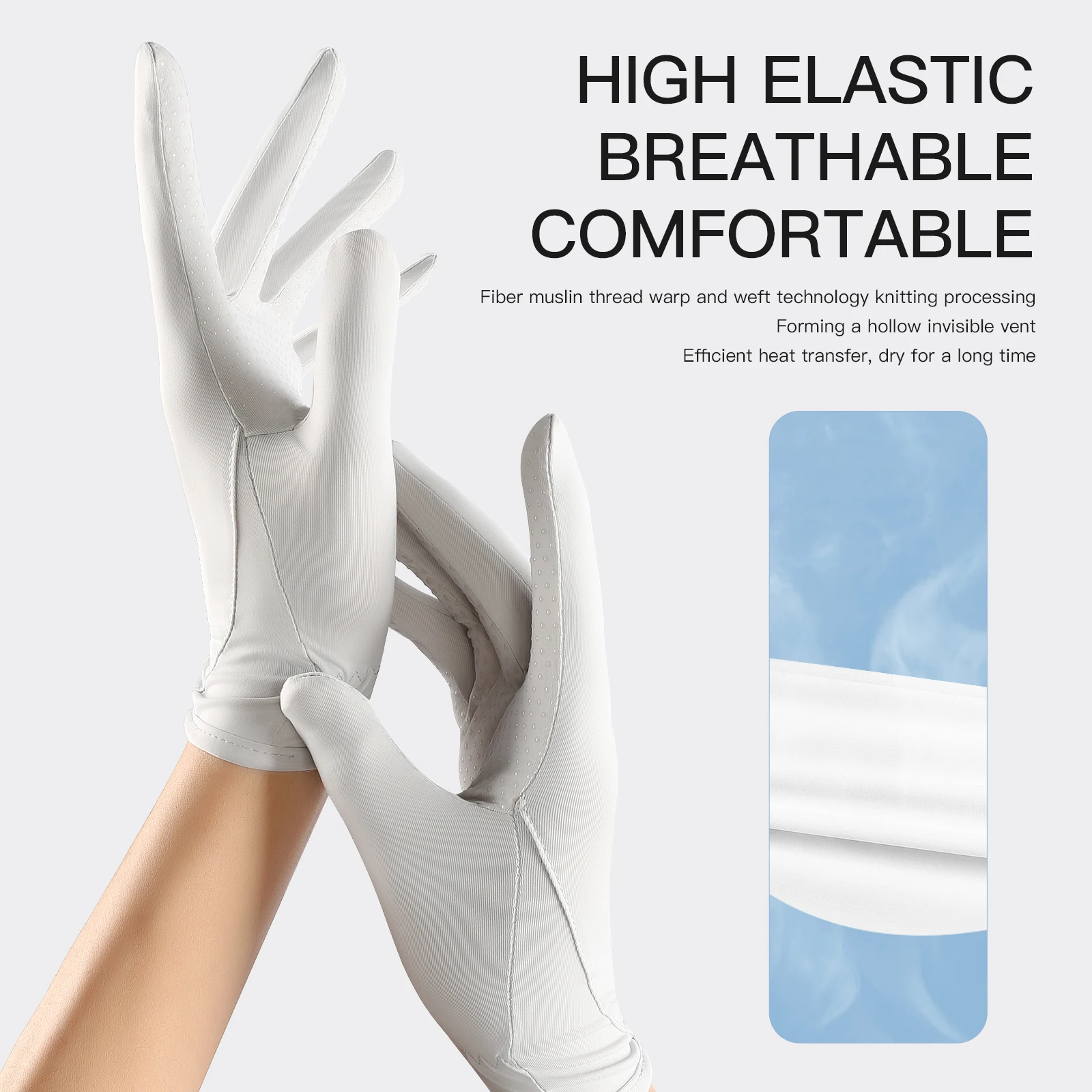 Women Summer Ice Silk Light Breathable Touchscreen Gloves Quick Dry Sunscreen Driving Cycling Anti-slip UPF50+ Anti-uv Gloves 5