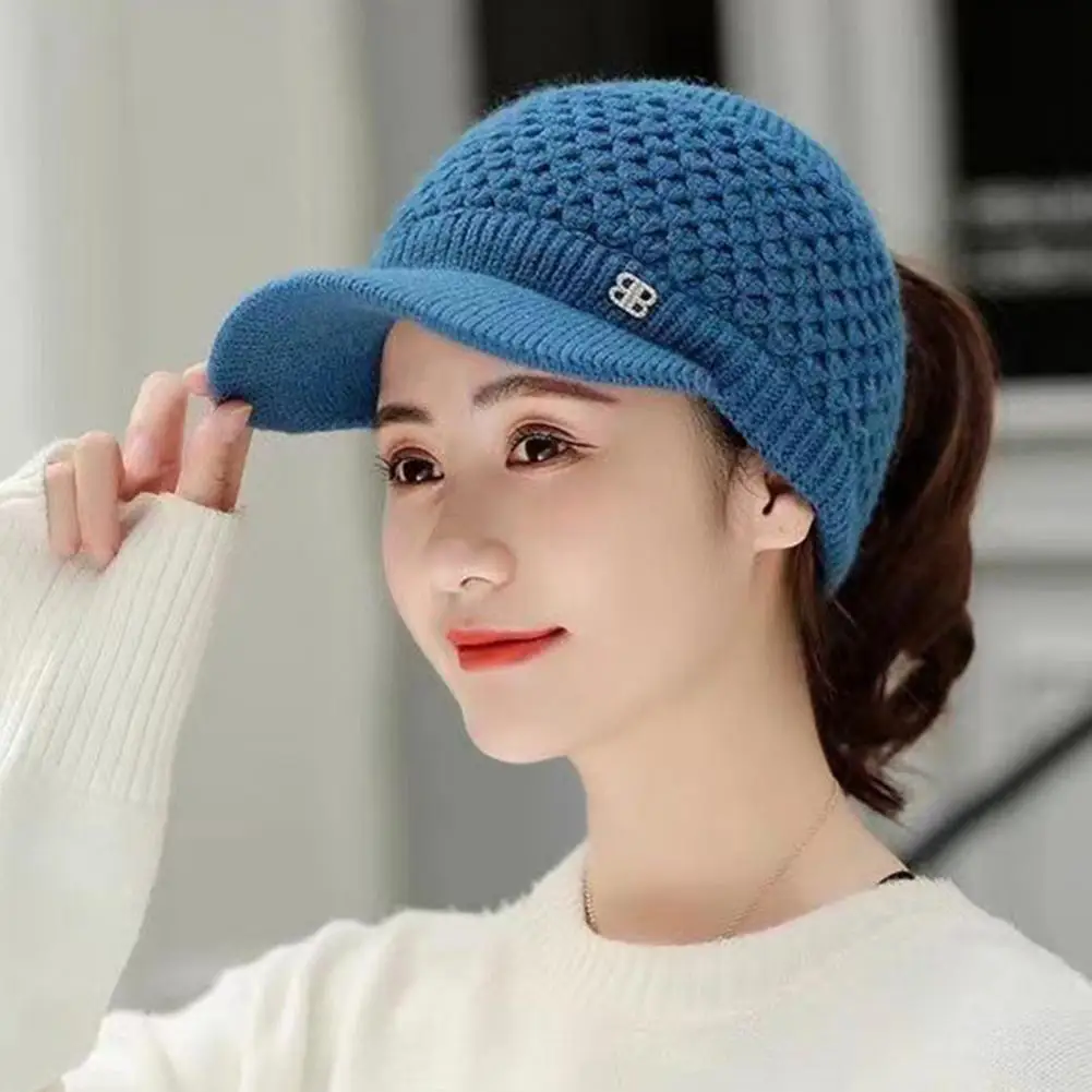 Hats For Women Hat 2021 New Empty Top Knitted Hats Female Visors Black Hat  Ladies Gorros Autumn Winter Korean Baseball Caps - AliExpress