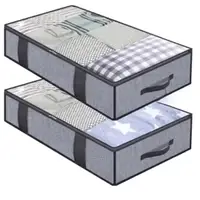 2PCS Household Bed Bottom Storage Box Collapsible Non-Woven Clothing Quilt Toy Blanket Storage Box Storage Bag 1