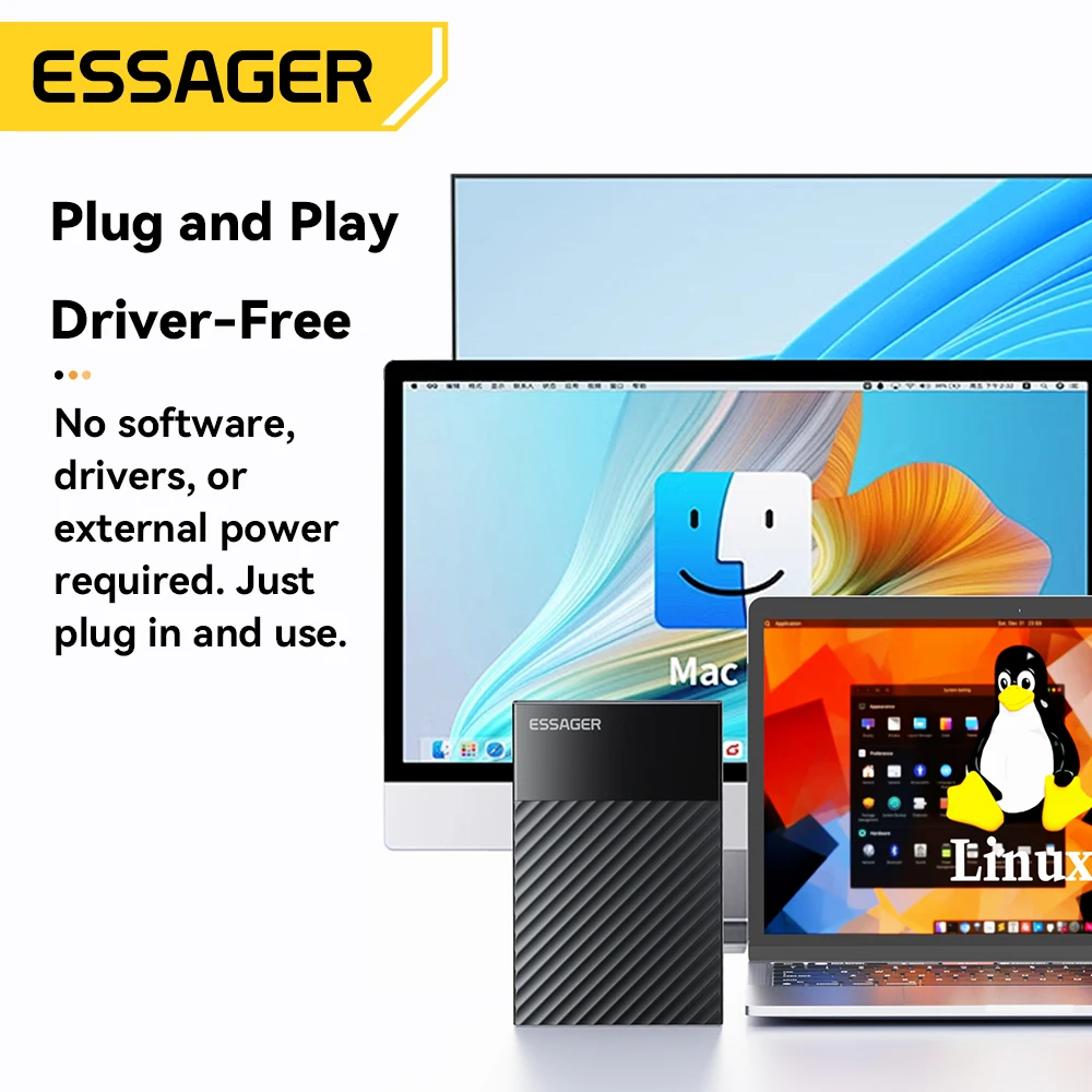 Essager External SSD Enclosure USB 3.0 SATA