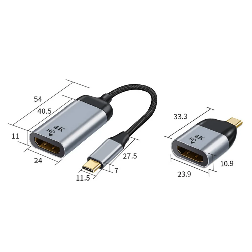 USB C 타입 HDMI 호환 어댑터, 수-암 비디오 케이블 변환기, 윈도우, 안드로이드용