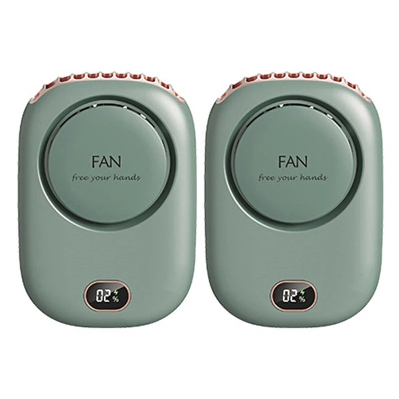 

2X Fan Mini USB Cooler Rechargeable Ventilador Travel Handheld Portable Silent Small Electric Cooling Fans Green