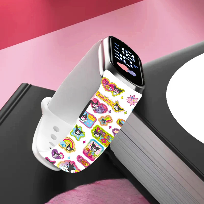 MINISO Kuromi Girls Watches for Kids Sport Wristband Touch Bracelet Waterproof Children Digital Watch Women Clock relogio montre 3