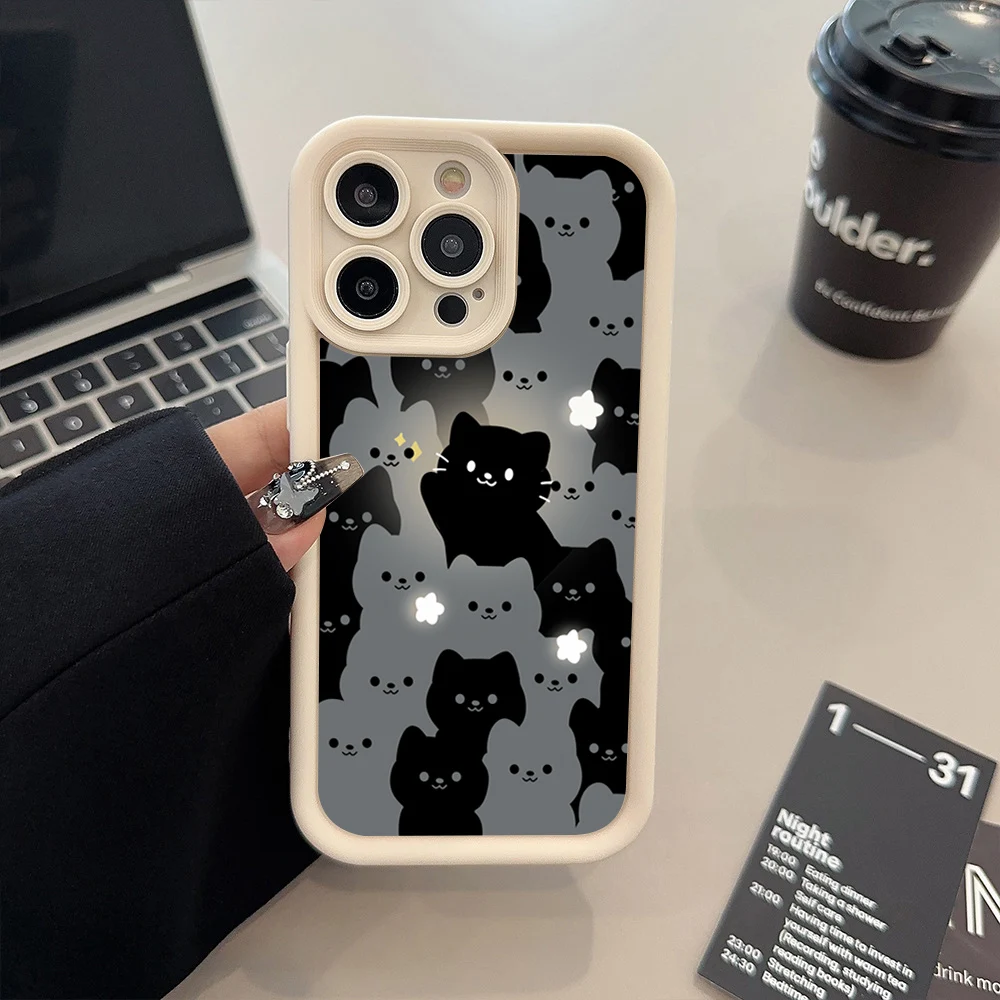 Adorable Cartoon Cat Silicone Phone Case Cover