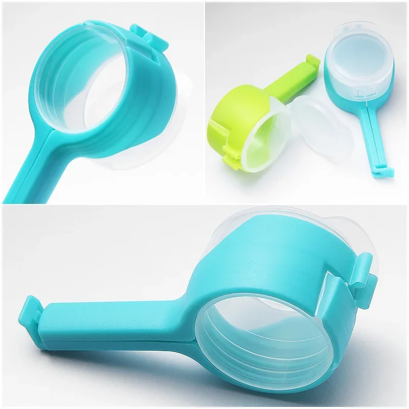 Bag Clips Food Storage Sealing Clips Pour Spouts Kitchen Chip Bag Clip Plastic Cap Sealer 2pc