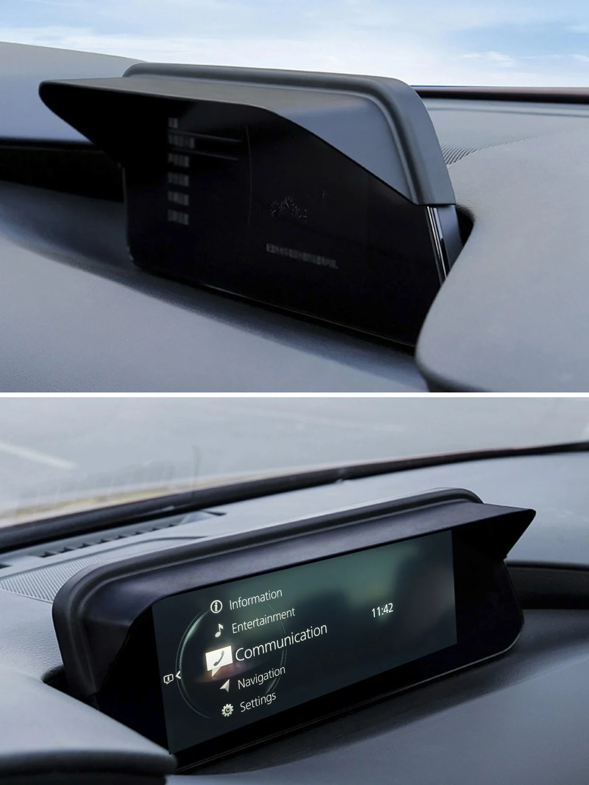 Für Mazda CX30 CX-30 2020 2021 2023, Auto-Sonnenblenden, Display-Sonnenschutz-Schutzabdeckung, beseitigt Reflexionen, Display-Bildschirm-Visier – Detail 5