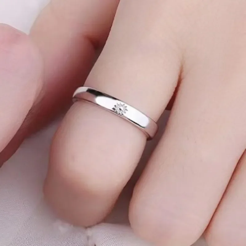 Classic Sun Moon Opening Couple Ring For Women Men New Trendy Charm Black Star Ring Jewelry Wedding Anniversary Gifts