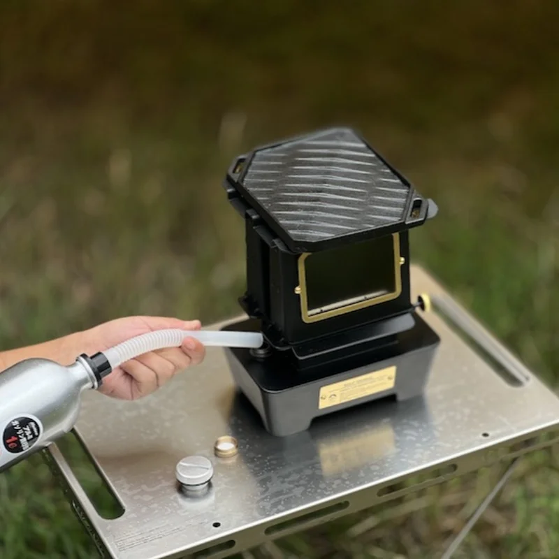 Petit Brûleur à Alcool Portable - Doré, Léger (200g) - Pour Camping, Randonnée, Survival - Durée De Combustion 5h