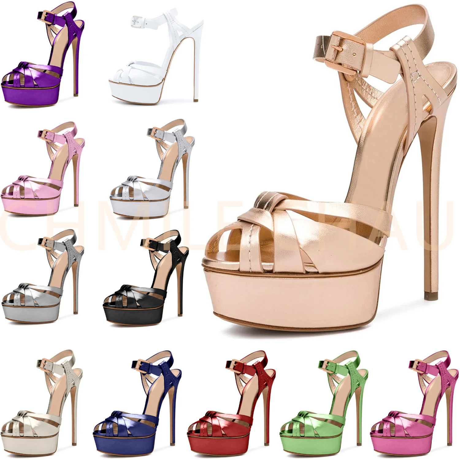 Women's Elegant Fashion Chic Chain Adjusting Buckle Heels main image 1