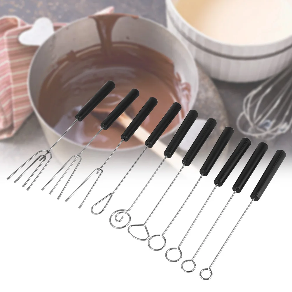10Pcs 22CM Chocolate Dipping Fork DIY Baking Supplies Stainless Steel Chocolate Dipping Fork Set chocolate dipping fork
