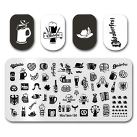Art Nail Stamp MouTeen184 Beer Oktoberfest Nail Stamping Plates Manicure Set For Nail Art Stamper 1