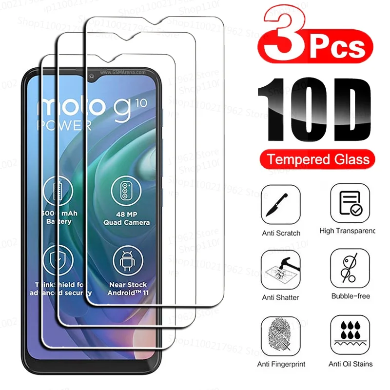 

3PCS Tempered Glass for Motorola G10 G9 G8 G7 Play Power Plus Lite Screen Protector on E7i E6i E6 E7 E5 Play Go Plus Glass Film