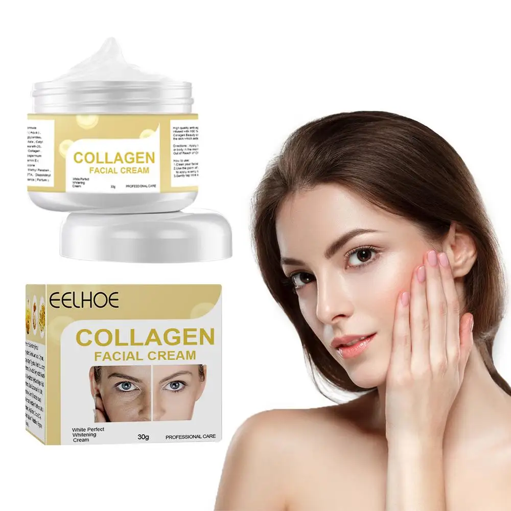 Anti-Aging-Kollagencreme, Anti-Aging-Gesichtsfeuchtigkeitscreme, feuchtigkeitsspendende und aufhellende Tages- und Nachtcreme mit straffendem Vitamin E_voghion.com