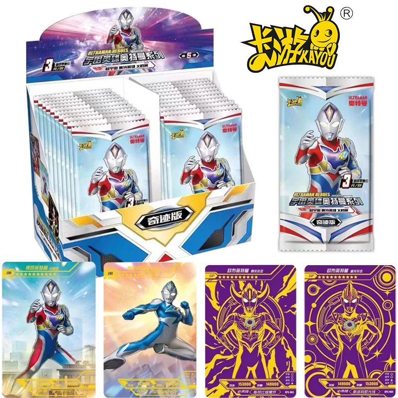 

KAYOU Genuine Ultraman Cards Miracle Version OR Signature Gold Cards Purple GP Full Star Cards Anime Collection Cards Kids Toys