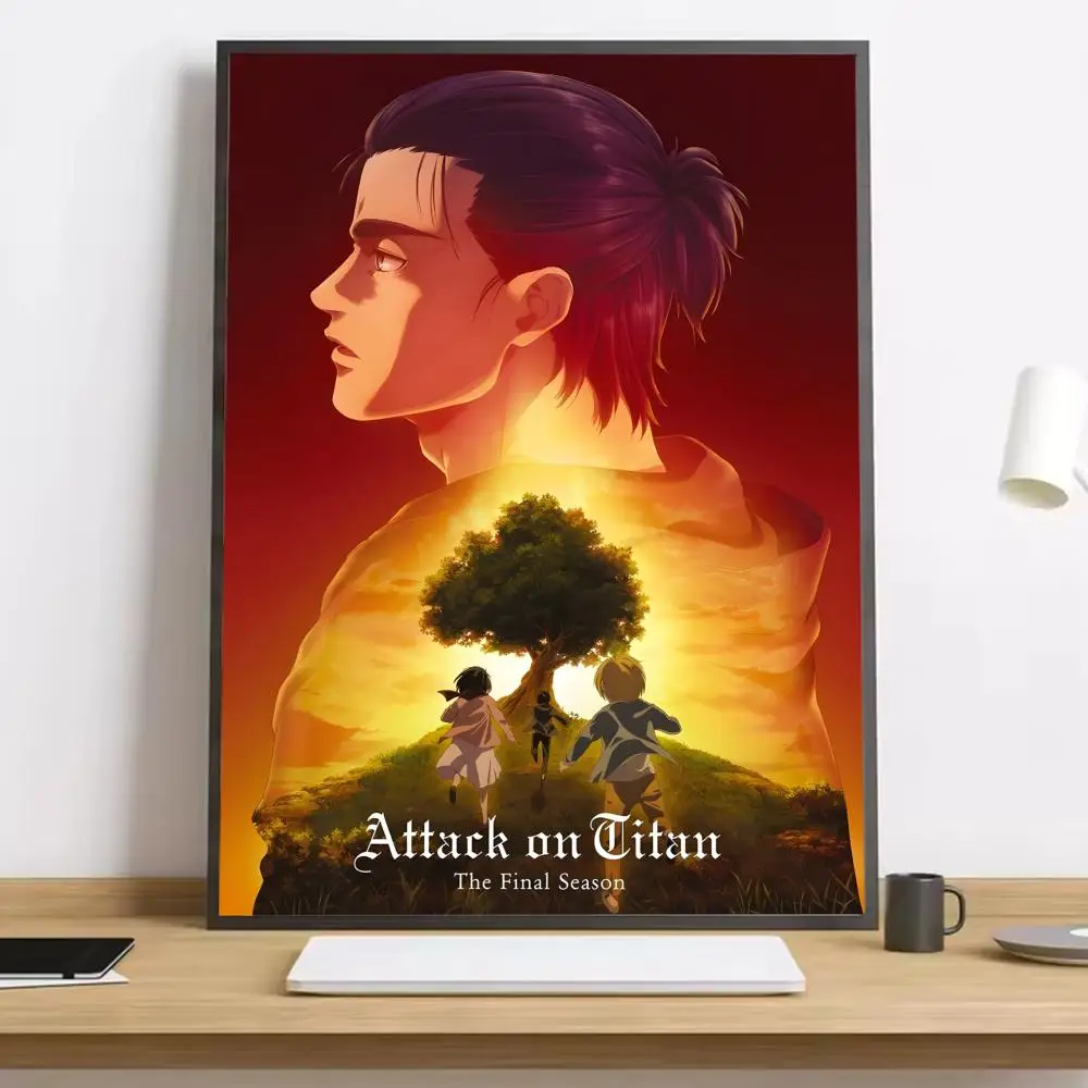 Attack On Titan Eren Jaeger Canvas Art Poster: Crease-Free, Waterproof, Durable Wall Decor